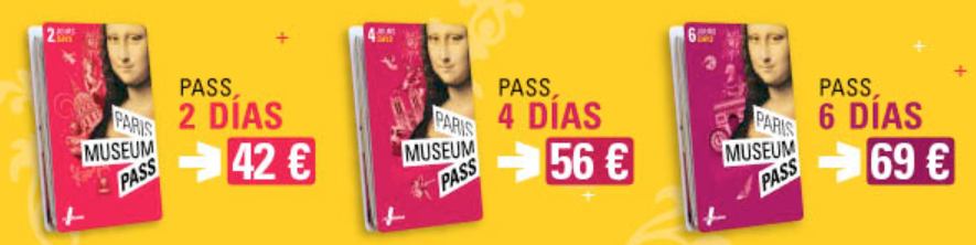 Precio Tarjeta Par ís Museum Pass.	