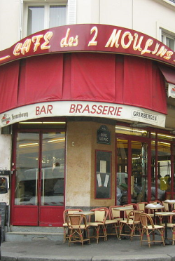 Cafeteria los dos molinos de amelie en Montmartre 